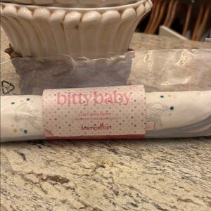 American Girl Bitty Baby Critter Blanket - White and Pink